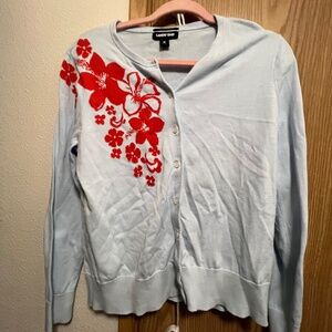 Hibiscus cardigan sweater